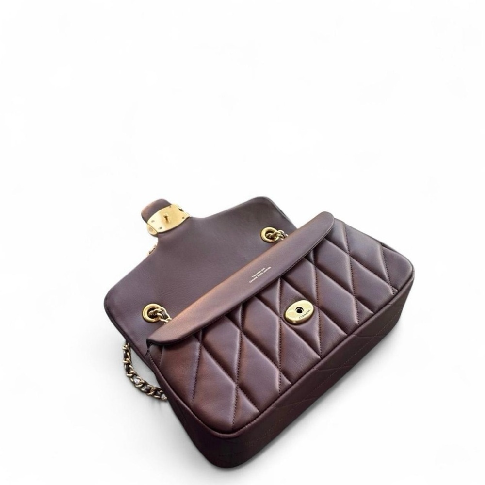 Coach Quilted Shoulder Bag in Brown with Gold Hardware - Picture 6 of 6